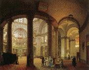 Giovanni Migliara Interior of Basilica of San Lorenzo Norge oil painting reproduction